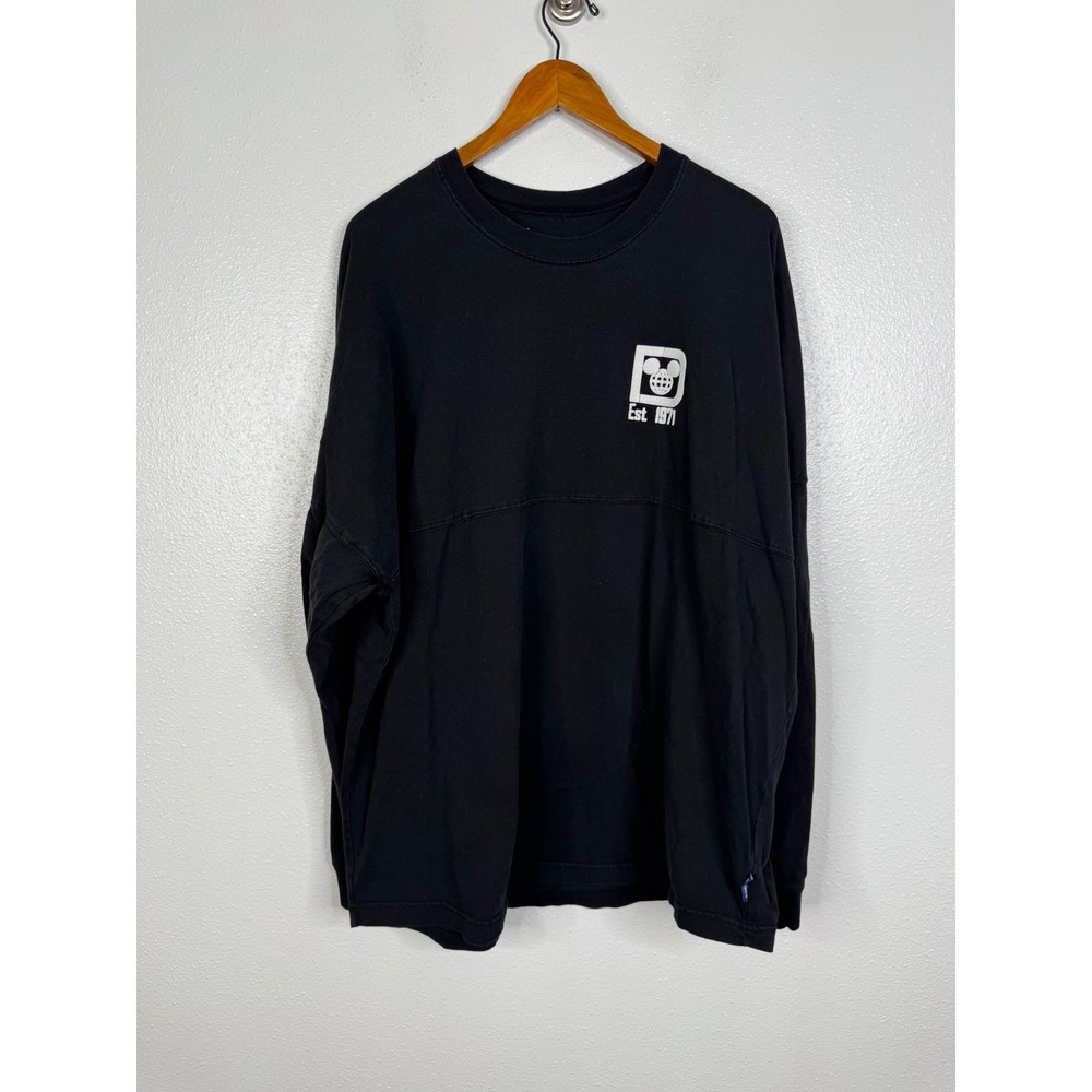 Disney‎ Parks Spirit Jersey Walt Disney World Black Long Sleeve Shirt XL USA